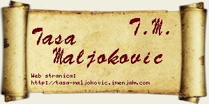 Tasa Maljoković vizit kartica